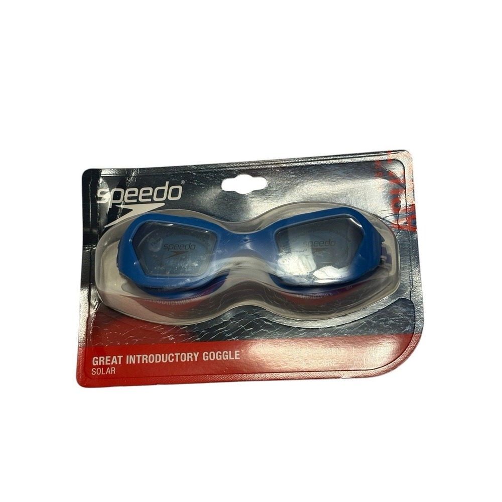 Speedo Adult 14+ Solar Swim Goggles - Blue - NEW‎ No Leak Anti Fog IV Protection
